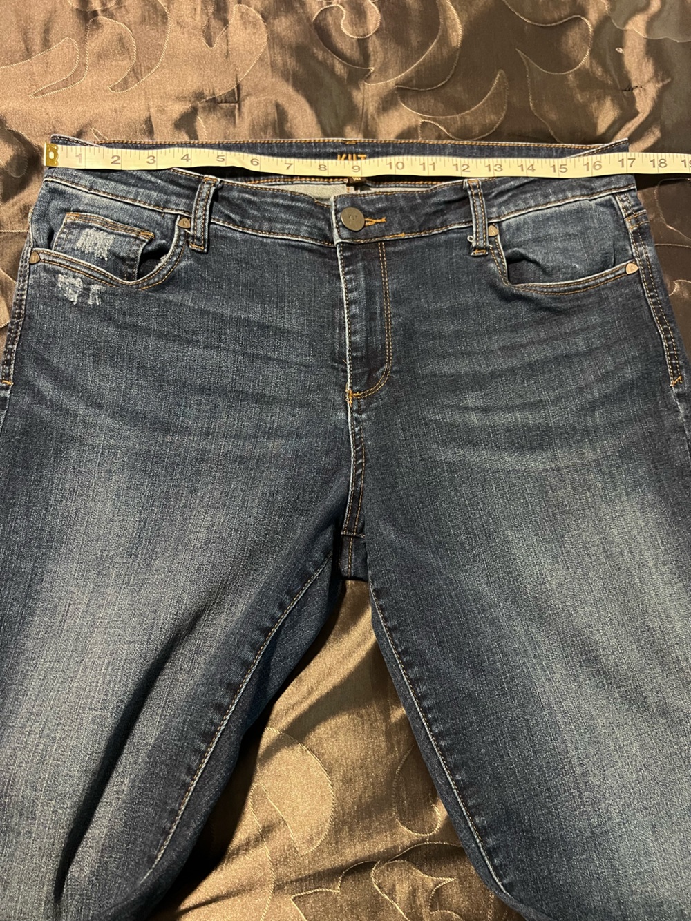Kut from the Kloth Women's Mid Rise Bootcut Jeans Stretch Medium Blue Wash 14 P - Picture 12 of 13